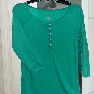 Green Quarter-Sleeve Shirt from AE